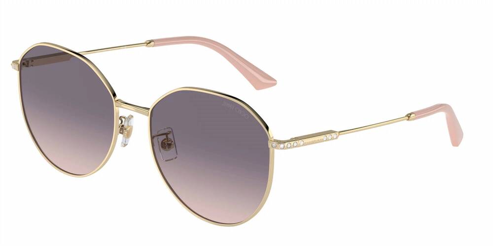 NEW JIMMY CHOO women's phantos shape sunglasses in pink metal